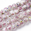 Handmade Gold Sand Lampwork Beads Strands LAMP-R141-8mm-12-1