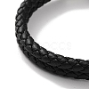 Men's Braided Black PU Leather Cord Multi-Strand Bracelets BJEW-K243-30AS-3