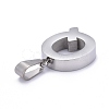 Non-Tarnish 304 Stainless Steel Letter Pendants X-STAS-H127-Q-P-3