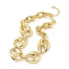 Acrylic Chunky Coffee Bean Link Chain Necklaces NJEW-D313-01B-2