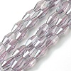 Transparent Electroplate Glass Beads Strands GLAA-K064-05A-PL06-1