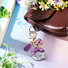 Alloy Resin Heart Keychains KEYC-TADJ0002-01G-G-5