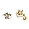 Brass Micro Pave Clear Cubic Zirconia Huggie Hoop Earrings EJEW-H121-16G-3