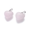 Natural Rose Quartz Pendants G-E434-04P-3