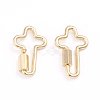 Brass Screw Carabiner Lock Charms X-ZIRC-I041-04G-2