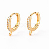 Brass Micro Pave Clear Cubic Zirconia Hoop Earring Findings X-ZIRC-S068-009B-NF-1