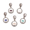 304 Stainless Steel Crystal Rhinestone European Dangle Charms STAS-F278-11P-1