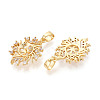 Brass Micro Pave Clear Cubic Zirconia European Dangle Charms Bails KK-N276-15G-2