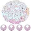 5Sets Iridescent PVC Paillette/Sequin Links PVC-SC0001-16B-1