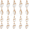 30Pcs Electroplated Spiral Shell Pendants SSHEL-SC0001-29A-1