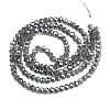 Electroplate Transparent Glass Beads Strands EGLA-J025-F17-01-3