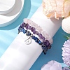 3Pcs 3 Styles Natural Rose Quartz & Amethyst & Lapis Lazuli Chips Stretch Bracelets Sets BJEW-JB11076-09-2