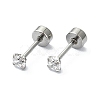 304 Stainless Steel Crystal Rhinestone Ear False Plugs STAS-C089-04A-P-1