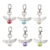 5Pcs 5 Colors Fairy Shape Glass Pendant Decorations HJEW-JM01812-S-1