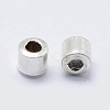 Rhodium Plated 925 Sterling Silver Crimp Beads STER-L063-04P-2