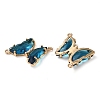 Brass Pave Faceted Glass Connector Charms FIND-Z020-04N-2