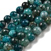 Faceted Natural Dragon Veins Agate Beads Strands G-F447-12mm-P07-1