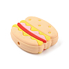 Hamburger Food Grade Eco-Friendly Silicone Beads LS-SIL-WH0012-034A-2