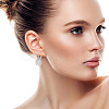 2 Pairs 2 Colors Clear Cubic Zirconia Rose Flower Leverback Earrings EJEW-AN0002-85-4
