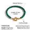 Synthetic Malachite Rondelle Beaded Bracelets OA9565-4-1