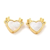 Brass Micro Pave Clear Cubic Zirconia Beads KK-P275-21G-1