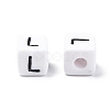 Letter Acrylic European Beads X-OPDL-R050-10mm-L-3