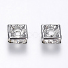 Brass Rhinestone Spacer Beads RB-A013-6x6-01P-NF-1