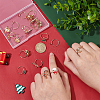 18Pcs 6 6 Style Santa Claus & Christmas Tree & Flower & Deer & Candy Cane Enamel Adjustable Rings Set RJEW-NB0001-03-3