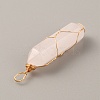 Natural Rose Quartz Double Terminated Pointed Pendants G-TAC0010-04G-01-2