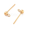 Ion Plating(IP) 304 Stainless Steel Ball Post Stud Earring Findings X-STAS-E163-44G-2