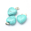 Heart Natural & Synthetic Mixed Stone Pendants G-Q371-M-3