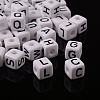 Chunky Letter Acrylic Cube Beads for Kids Jewelry X-PL37C9447-2