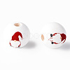 Painted Natural Wood Round Beads WOOD-N006-184-2