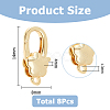 8Pcs Brass Lobster Claw Clasps KK-HS0001-54G-2