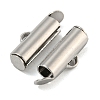Brass Slide On End Clasp Tubes X-KK-N254-119P-01-2