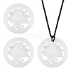 3Pcs Natural Afghan White Jade Hollow Big Pendants G-CA0001-79-1