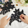 1Pair Polyester Paillette Embroidered Cloth Sew on Patches PATC-CY0001-02-3