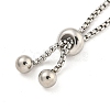 Non-Tarnish Adjustable 304 Stainless Steel Box Chain Slider Bracelet Making MAK-L038-001P-04-3