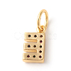 Brass Micro Pave Colorful Cubic Zirconia Charms ZIRC-F092-01-E-2