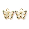 Rack Plating Brass with Cubic Zirconia Enamel Charms X-KK-B076-06G-1