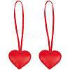 PU Leather Heart Pendant Decorations HJEW-CL0001-12A-1