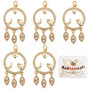 Rack Plating Brass Micro Pave Clear Cubic Zirconia Pendants ZIRC-BBC0001-23-1