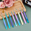 8Pcs 8 Styles 430 Stainless Steel Eyelash Tweezers Clips TOOL-FH0001-57-4