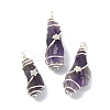 Natural Amethyst Pendants PALLOY-JF02086-03-1