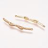 Brass Micro Pave Cubic Zirconia Links ZIRC-E113-11G-1
