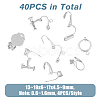 SUPERFINDINGS 32Pcs 8 Style Brass Clip-on Earring Converters Findings KK-FH0006-16-2