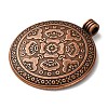Tibetan Style Flat Round with Flower Alloy Big Pendants LS-TIBEP-Q056-15R-NR-3