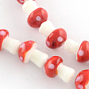 Autumn Theme Mushroom Handmade Lampwork Beads Strands X-LAMP-R116-13-2