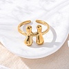 304 Stainless Steel Open Cuff Rings for Women RJEW-M060-01G-08-2