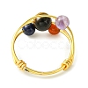 4Pcs 4 Style Natural Mixed Gemstone Braided Bead Finger Rings Set RJEW-TA00083-4